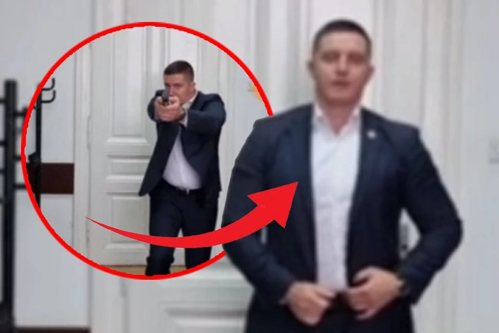 SNIMAK KOJI JE ŠOKIRAO JAVNOST: Bivši pomoćnik direktora Kliničkog centra Srbije za bezbednost VITLA PIŠTOLJEM u kancelariji! JEZIVO (VIDEO)