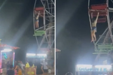 JEZIVA NESREĆA U ZABAVNOM PARKU! Devojčici pukla zaštita na panoramskom točku! Uspela da se održi 20 sekundi, a onda je pala! (UZNEMIRUJUĆI VIDEO)