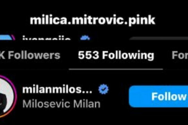 Milan Milošević i Milica Mitrović se zapratili na Instagramu