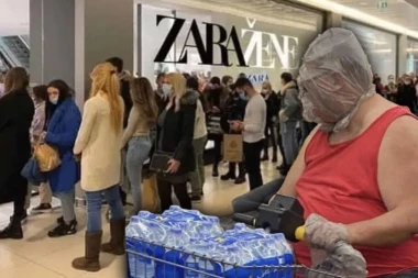 ŽENA METNULA KESU NA GLAVU, PA KRENULA U KUPOVINU! U jeku Korone, Zara žene zbog crnog petka zaboravile na policijski čas! (FOTO)