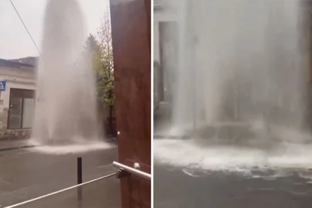 UDARILI HIDRANT NA VRAČARU I POBEGLI! Ogroman gejzir, voda pljušti na sve strane! (VIDEO)