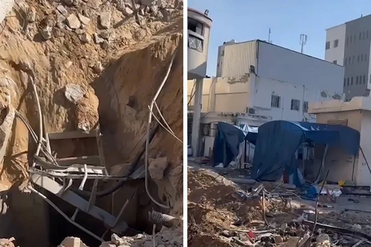 IZRAELSKA VOJSKA OBJAVILA SNIMKE HAMASOVOG TUNELA ISPOD BOLNICE AL-ŠIFA! Pokazali i ulaz u podzemni prolaz, sve raskopano! (FOTO, VIDEO)