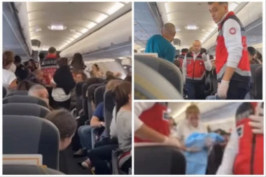 AVION SE SPREMAO ZA POLETANJE KAD SE ZAČUO VRISAK ŽENE: Stjuardese su joj priskočile u pomoć ali nije bilo vremena da se prebaci u bolnicu! (FOTO+VIDEO)