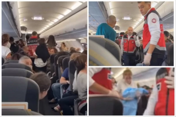 AVION SE SPREMAO ZA POLETANJE KAD SE ZAČUO VRISAK ŽENE: Stjuardese su joj priskočile u pomoć ali nije bilo vremena da se prebaci u bolnicu! (FOTO+VIDEO)