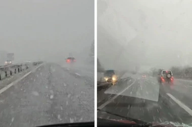 SNIMAK MEĆAVE NA AUTO-PUTU JE ZASTRAŠUJUĆI: Vejalo je jezivo, vidljivost užasna (VIDEO)