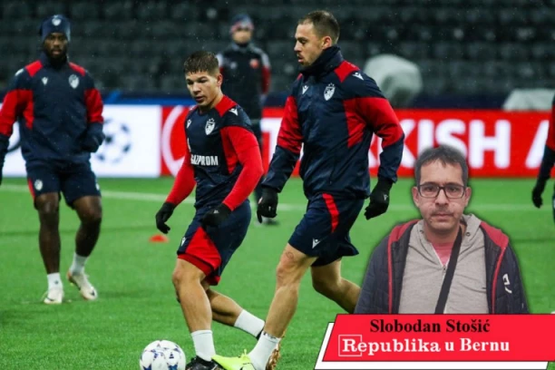 ZVEZDU DOČEKALA KIŠA U BERNU: Crveno-beli osetili podlogu na stadionu "Vankdorf"! (FOTO+VIDEO)