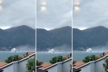 ZASTRAŠUJUĆI SNIMAK IZ CRNE GORE: Vetar toliko duva da gura kruzer bočno! Izdato upozorenje na opasnost (VIDEO)
