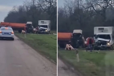 DVA KAMIONA I TRAKTOR POTPUNO SMRSKANI: Užasna saobraćajna nezgoda kod Bačke Topole!