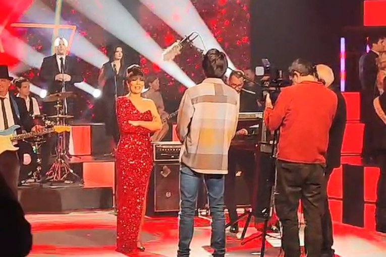 Ceca Ražnatović na snimanju RTS-a