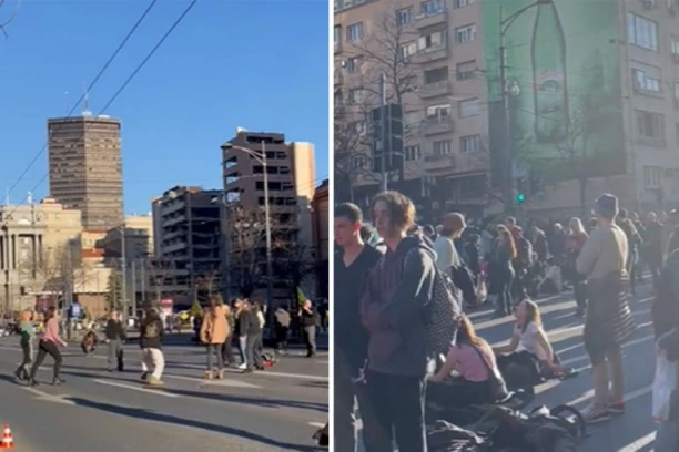 NAROD LUDI ZBOG SAOBRAĆAJNIH GUŽVI, JER ONI "PIKAJU" LOPTE NASRED ULICE: Desetak demonstranata napravilo potpuni kolaps! (VIDEO)