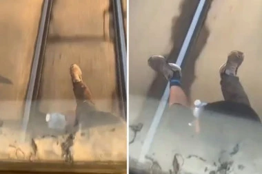 "UŽIVA GOSPODIN"! CIGARA U USTA, NOGE U VAZDUH, VISI SA TRAMVAJA: Šokantne scene na ulicama Beograda! (VIDEO)