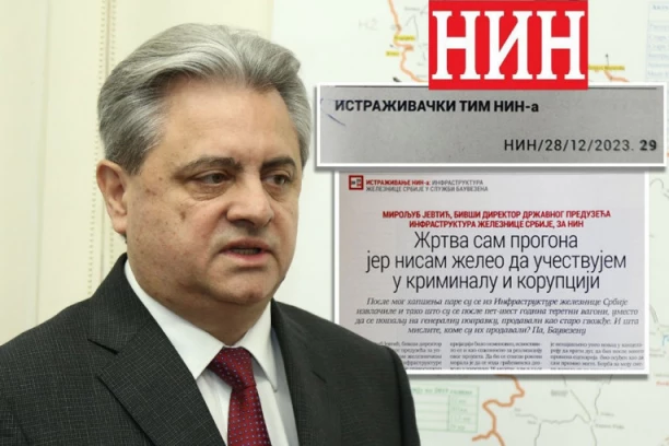 NIN NISKO PAO: Brani uhvaćenog s mitom u džepu! Nekadašnji direktor Infrastrukture Železnice Srbije se pere preko nedeljnika!