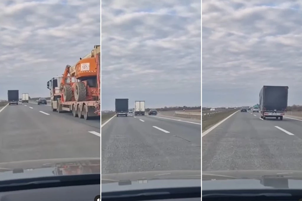 JEZIV SNIMAK! PRETICAO KAMION NA AUTO-PUTU PREKO ZAUSTAVNE TRAKE: Ovako se gine - građane sve više brinu bahati vozači (VIDEO)