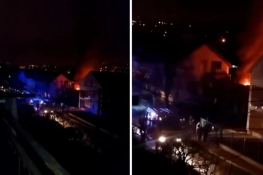 GORI KUĆA U KALUĐERICI! Plamen guta sve pred sobom, povređena jedna osoba! (VIDEO)