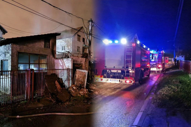 DRAMATIČNI PRVI SNIMCI POŽARA U PORODIČNOJ KUĆI U KALUĐERICI! Jedna osoba izvučena iz plamena! (FOTO/VIDEO)