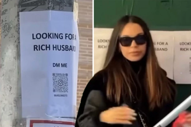 PAPIR SA NATPISOM "TRAŽIM BOGATOG MUŽA" PODELILA JE CELOM GRADU: Karolina se OSMELILA, a onda joj je konačno prišao ON (FOTO/VIDEO)