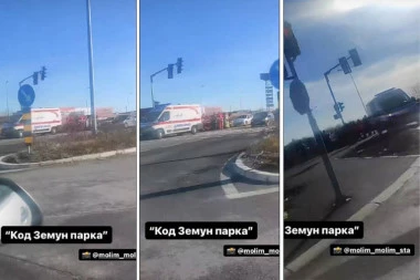 NESREĆA KOD ZEMUN PARKA: Vozač izgubio kontolu nad automobilom, pa se prevrnuo na krov!