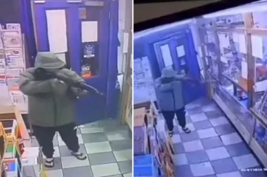 ULAZI U PRODAVNICU, POLAKO OSMATRA, A ODA KREĆE DA PUCA! Isplivao jeziv  snimak pucnjave u prodavnici u Liverpulu! POLICIJA NAPADAČA SUSTIGLA TEK U BIOSKOPU ! (VIDEO)