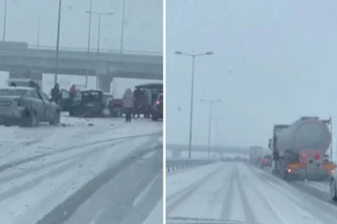 DVA AUTOMOBILA SMRSKANA, KAMION SLETEO SA PUTA! Još jedna nesreća na srpskim putevima - KARAMBOL KOD ŠAPCA! (VIDEO)