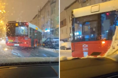 DRAMA U BEOGRADU: Proklizala 89, pa udarila u više vozila! (VIDEO)