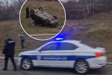 UŽASNA SAOBRAĆANA NEZGODA NA AUTO-PUTU, AUTOMOBIL PREVRNUT! Snimak sa mesta događaja kruži društvenim mrežama! (VIDEO)