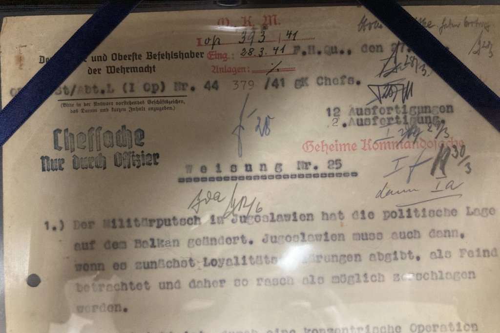 HITLEROVA DIREKTIVA 25 IZLOŽENA U NARODNOM MUZEJU