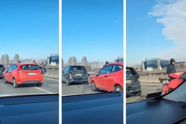 SRČA SVUDA PO PUTU, AUTOMOBILI SMRSKANI: Saobraćajna nezgoda na Mostu na Adi!