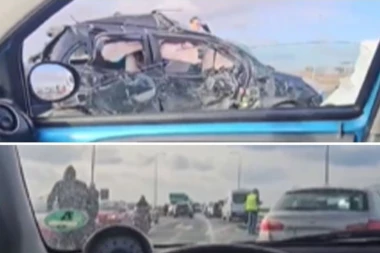 STRAVIČNA SAOBRAĆAJKA KOD NOVOG SADA: Automobili potpuno uništeni, srča na sve strane! (VIDEO)