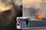 ZAPALIO SE AUTOMOBIL NA AUTO-PUTU KOD KONJARNIKA: Jezivi snimci kruže društvenim mrežama (VIDEO)