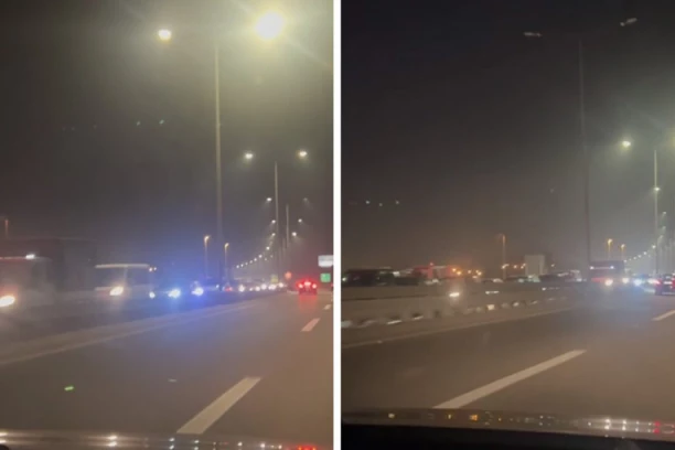 KOLAPS KOD ISKLJUČENJA ZA "LASTU": Zbog zapaljenog automobila blokiran auto-put (VIDEO)