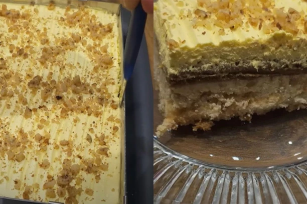 BRZI KOLAČ SA PIŠKOTAMA BEZ PEČENJA, JAJA I BRAŠNA: Čudesan fil od LEŠNIKA zbog kog ćete tražiti i DVA parčeta više