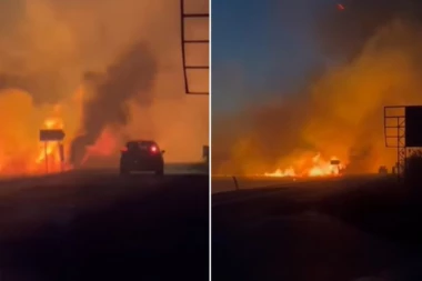 POŽAR KOD POŽAREVCA: Vatra buknula kod skretanja za Smoljinac! (VIDEO)