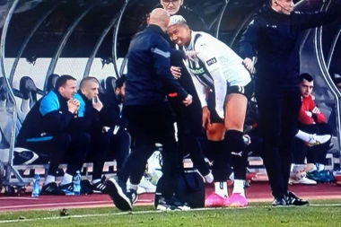 ŠOK ZA PARTIZAN: Saldanja se POVREDIO i NAPUSTIO TEREN!