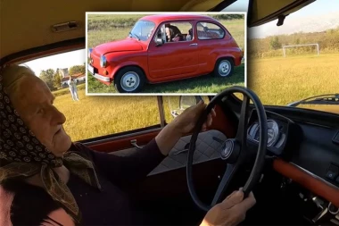 "OKRENEM KLJUČ, GOTOVO I KRENEM" Baka Vinka (81) pod stare dane naučila da vozi, fiću "tera" po livadi i uživa! (VIDEO)
