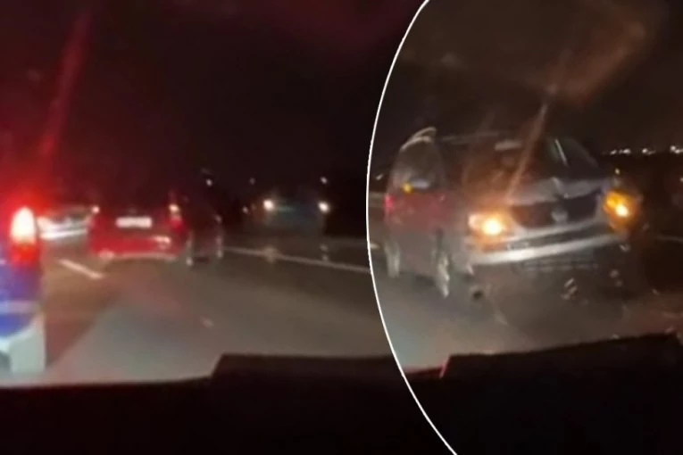 SAOBRAĆAJKA NA AUTOPUTU KOD NOVOG SADA: Automobili uništeni, jedno vozilo se od siline udarca okrenulo ka pogrešnom smeru! (VIDEO)