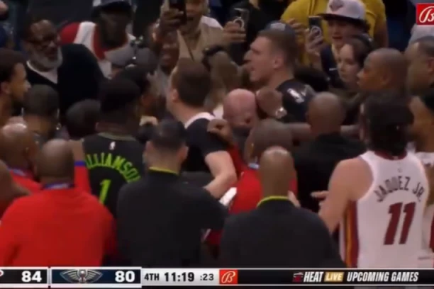 "BOKS MEČ" U NJU ORLEANSU! Igrači Hita se POTUKLI sa Pelikansima! Nikola Jović je bio UKLJUČEN! (VIDEO)