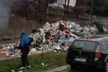 DRAMA NA MEDAKOVIĆU! Zapalilo se smeće u kamionu, pa je istovareno na ulicu!