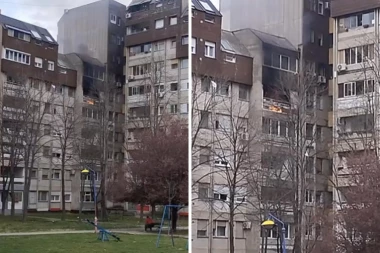 POŽAR U VIŠESPRATNICI U KRAGUJEVCU! Gori na petom spratu! (VIDEO)