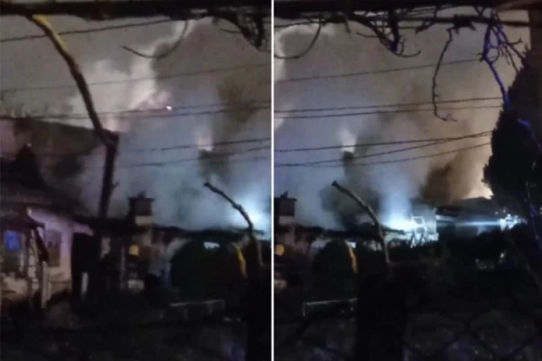 GORI KUĆA NA ZVEZDARI! Vatrogasci pokušavaju da obuzdaju vatru! (VIDEO)