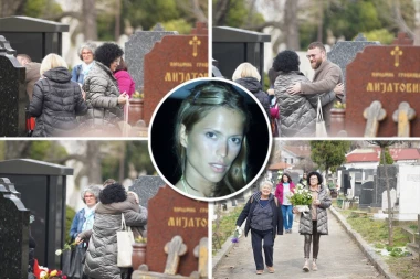 POTRESNE SCENE NA GROBU KSENIJE PAJČIN: Majka Ljubica stigla u PRATNJI, nema od BOLA!