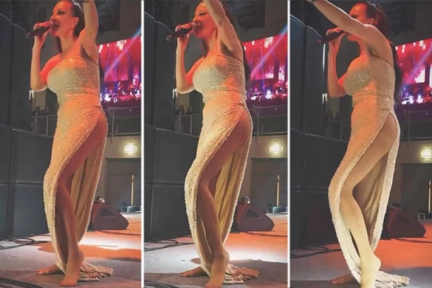 CECI SEVNULA ZADNJICA NA NASTUPU! Svi se pitaju da li nosi DONJI VEŠ, dubok šlic na haljini sve otkrio (FOTO)