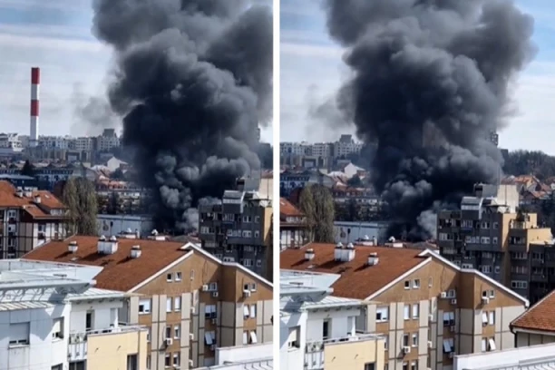 JEZIV PRIZOR! OVO JE PRVI SNIMAK POŽARA U BEOGRADU: Gori poslednji sprat zgrade u Učiteljskom naselju! (VIDEO)