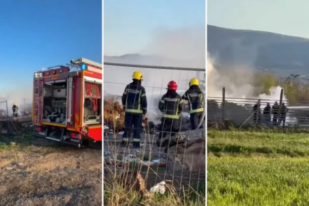 POŽAR U VETERNIKU: Zapalilo se đubrivo na placu (VIDEO)