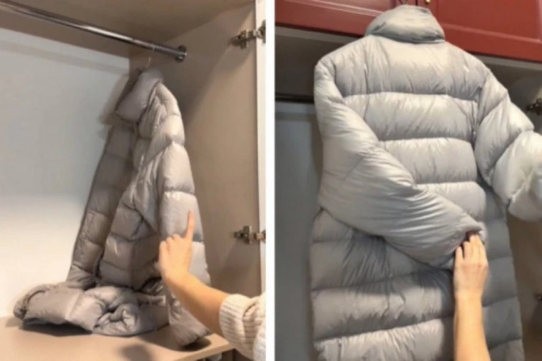 SAVRŠEN TRIK ZA SLAGANJE DUGAČKIH ZIMSKIH JAKNI: Neće se gužvati, a imaćete i više mesta u ormanu! (VIDEO)