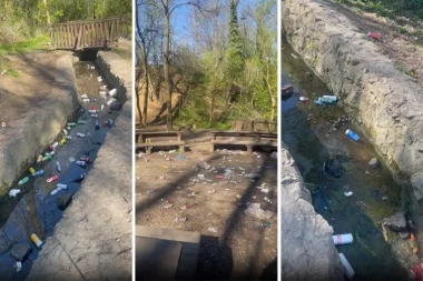 DIVLJACI UNIŠTILI AMFITEATAR U BANJIČKOJ ŠUMI: Posle žurke ostavili smeće u prirodi, SVE BACALI U POTOK! (FOTO)
