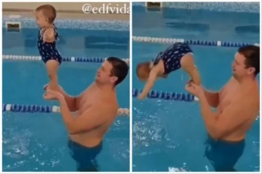 SNIMAK KOJI ODUZIMA DAH: Beba od nepunih godinu dana pliva i roni kao profesionalni vaterpolista! (VIDEO)