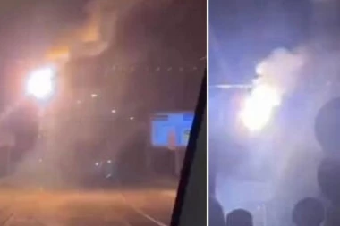 GORI U BEOGRADU NA VODI: Zapalila se sajla tramvaja kod autobuske stanice! (VIDEO)