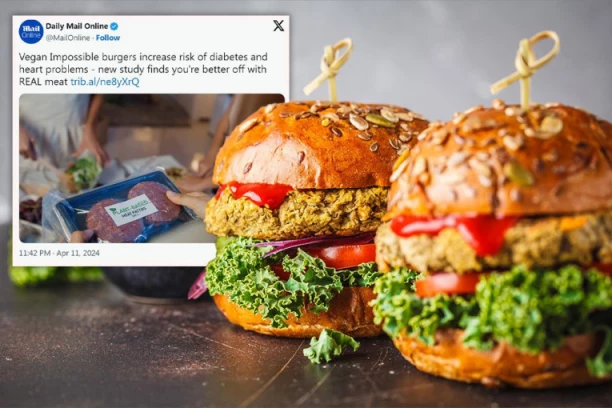 VEGANSKI BURGERI UBICE MOGU DA IZAZOVU DIJABETES I SKOK PRITISKA: Nova studija kaže da je bolje da jedete pravo meso nego tzv. ultraprerađene proizvode