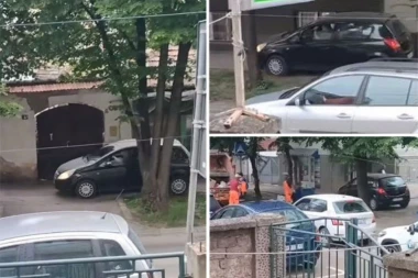 DA LI JE OVO REALNO? Žena odlučila da vozi trotoarom, jer ne može da čeka - pešaci joj se sklanjaju dok ona jurca! (VIDEO)