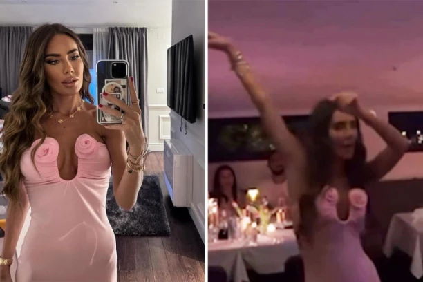 VATRENI PLES ŽENE ALEKSANDRA MITROVIĆA: Haljina do poda, a izrez tamo gde NE SME (VIDEO)